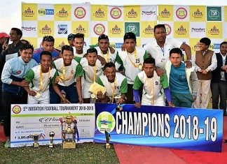 United Umsning lift Mawten 5th Invitation Football Tournament trophy