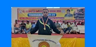 Hame Shaniah wins gold for NEHU at All India Inter University Kickboxing Tourney