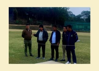 MCA President inspects Tura cricket ground ahead of historic Col CK Nayudu Trophy match