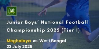 Junior Boys National Football C’ship 2025: Meghalaya lose to Bengal from 2 goals up