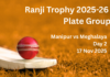 Ranji Trophy 2025-26: Manipur trail Meghalaya by 250 runs at close of Day 2