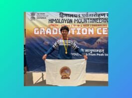 B Kyrmenskhem Lyngdoh completed mountaineering course in Darjeeling with flying colours