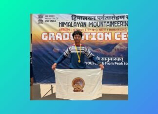 B Kyrmenskhem Lyngdoh completed mountaineering course in Darjeeling with flying colours