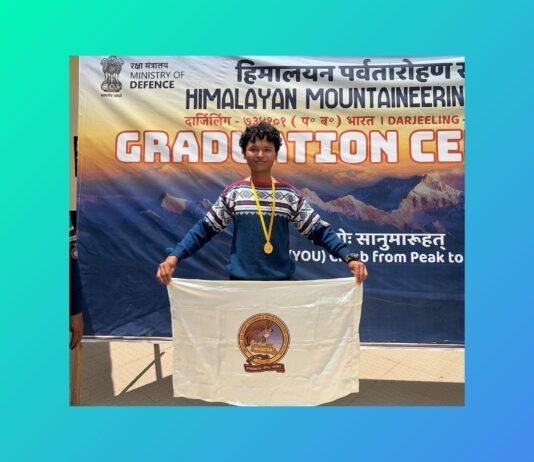 B Kyrmenskhem Lyngdoh completed mountaineering course in Darjeeling with flying colours