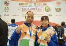 Wandahunshisha Mawblei wins historic gold for India at South Asian Karate C’ship!