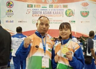 Wandahunshisha Mawblei wins historic gold for India at South Asian Karate C’ship!