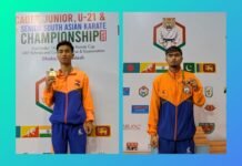Daniel D Warjri wins gold, Gideon Tympuin bronze at South Asian Karate C’ship!